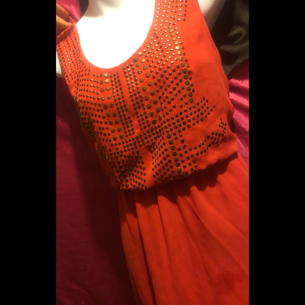 Orange Sleeveless dress Large